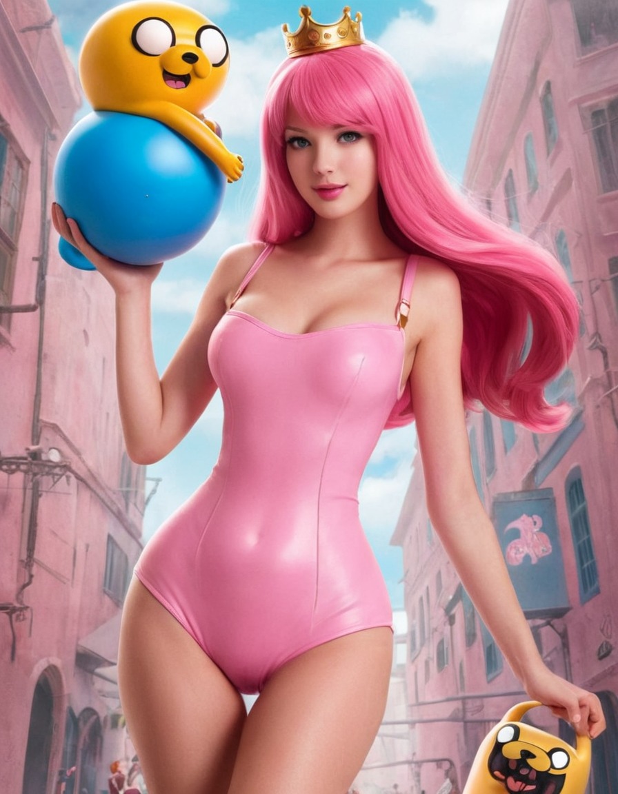 princess bubblegum, adventure time, cartoon character, fictional princess, humanized character, cosplay inspiration, fantasy