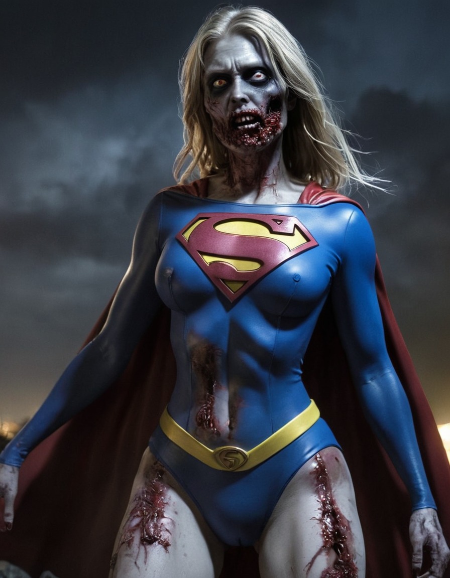 zombie, supergirl (dc comics), horror, undead, comic character, dc universe