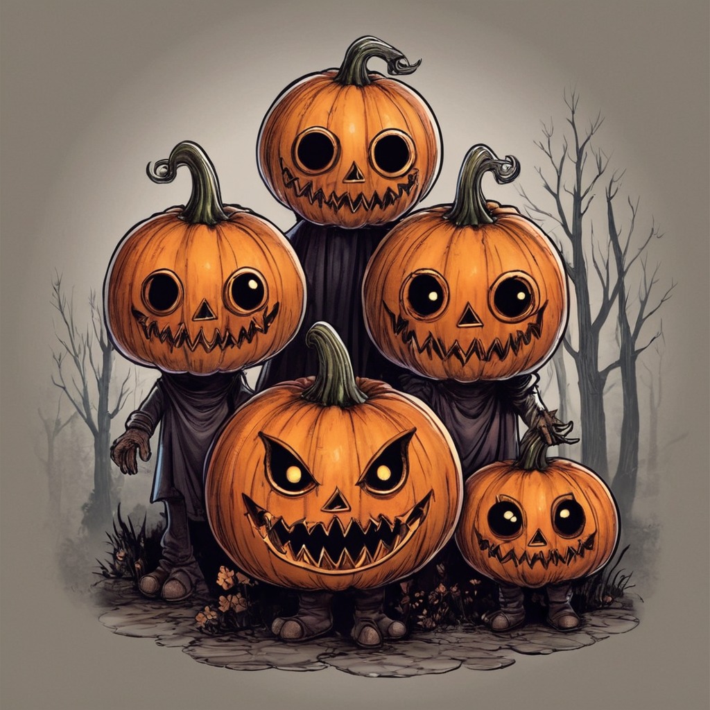 digitalart, horror, creepy, spooky, halloween, dreamup, dailydeviation, dailychallenge, ai_art, pumpkinpals