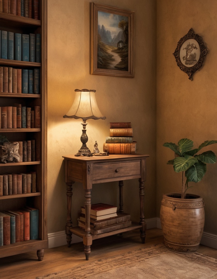 interior design, vintage, reading nook, novels, cozy, home, interior