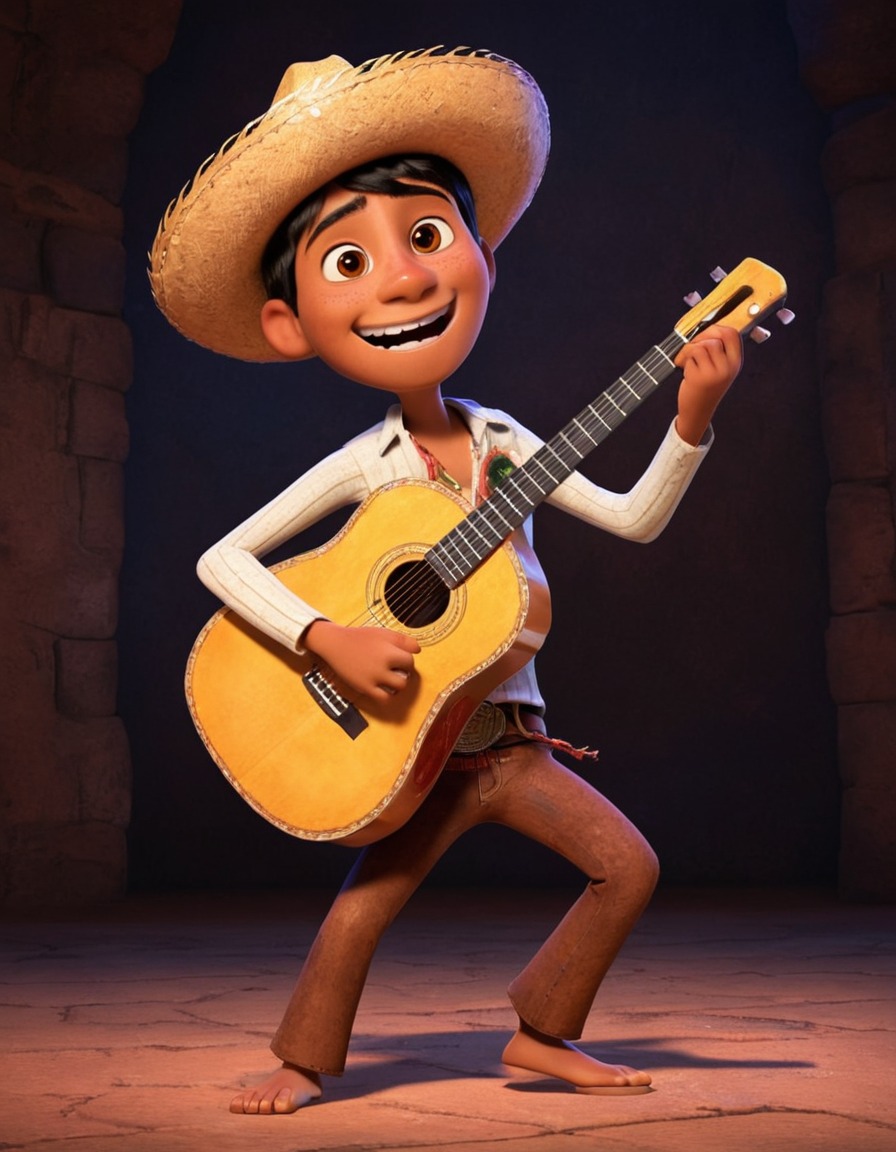 miguel, coco, animation, guitar, music, dance, movies