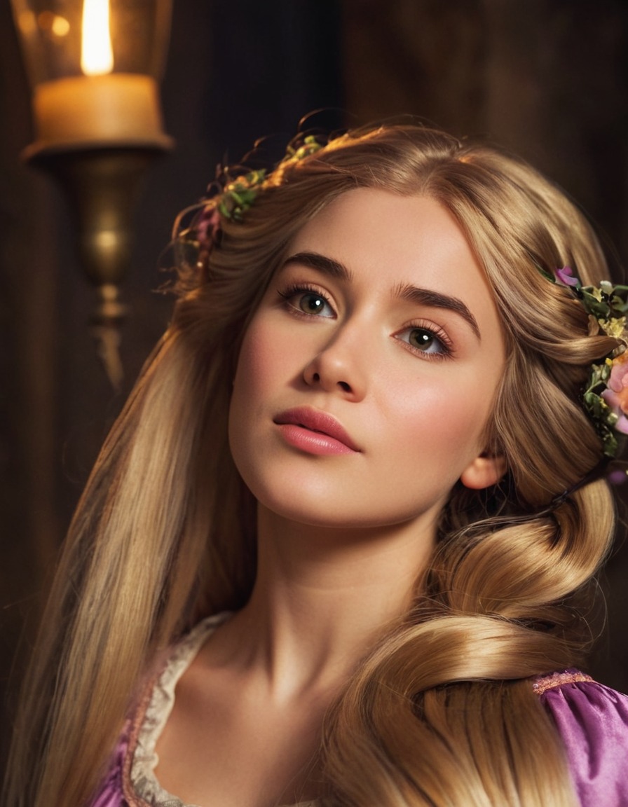 rapunzel (tangled), disney princess, fairy tale character, long hair, magical, enchanting beauty, animated film character