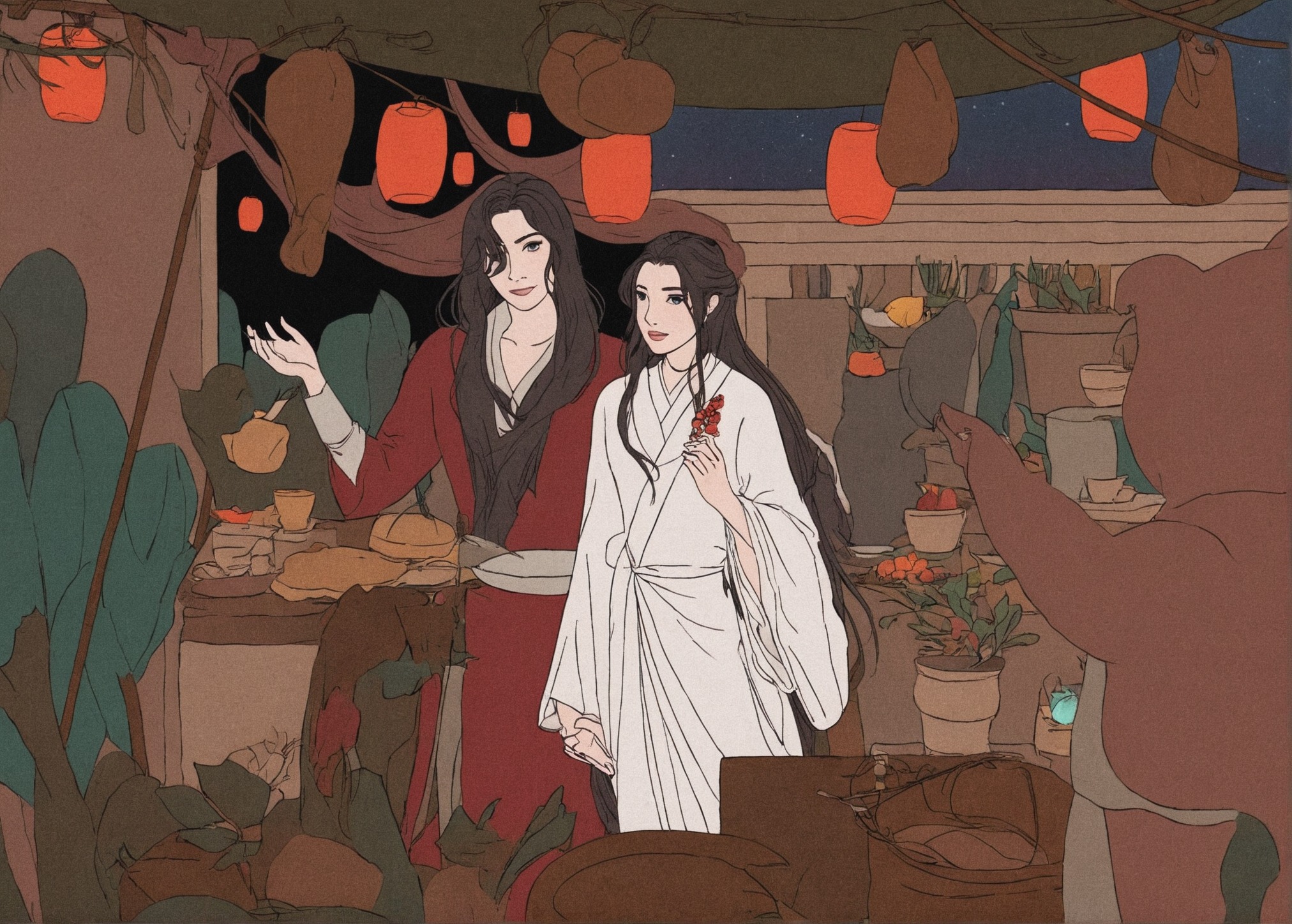 heaven’s official blessing, tgcf, tian guan ci fu, hua cheng, xie lian, hualian, my art, feeling ko may isaw sa ghost market