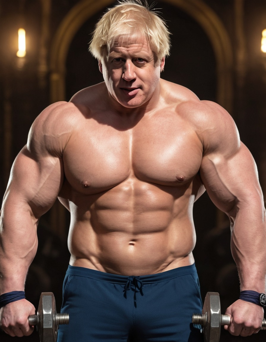 boris johnson, bodybuilder, weightlifting, strong, muscular