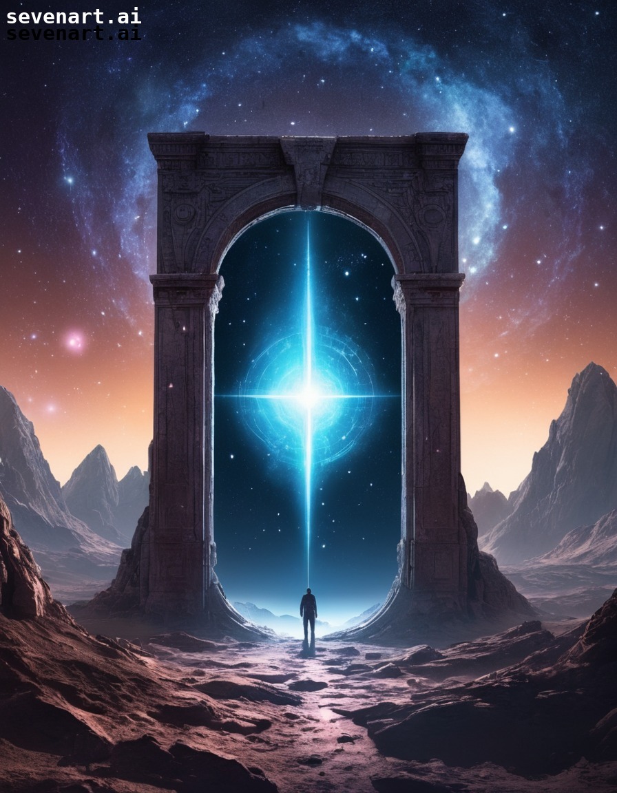 mysterious, portal, stars, unknown, worlds, space