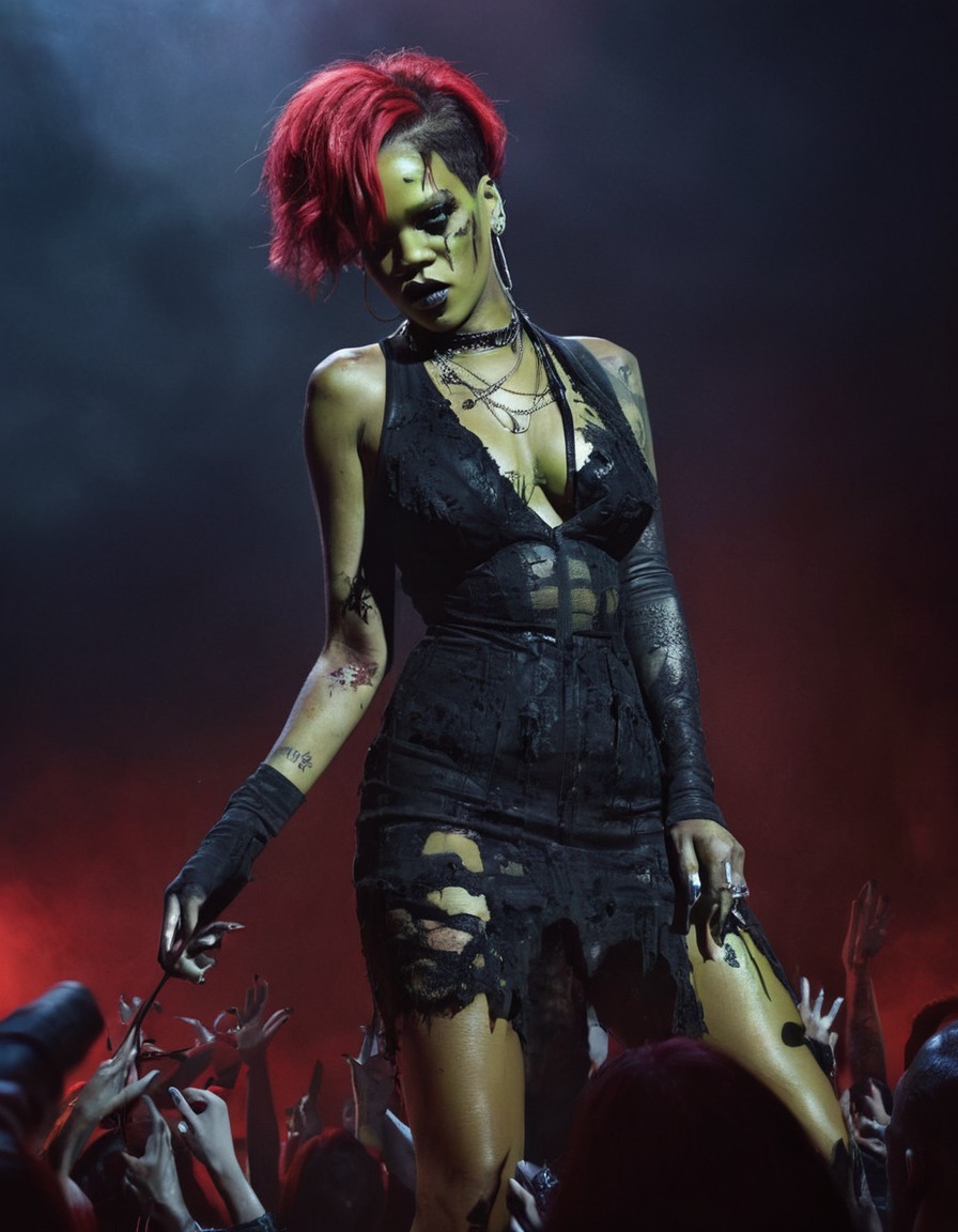 rihanna, zombie, singer, glamorous, stage, celebrities