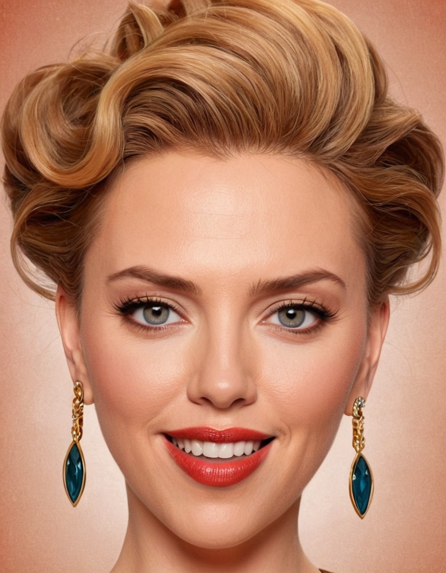 funny, caricature, scarlett johansson