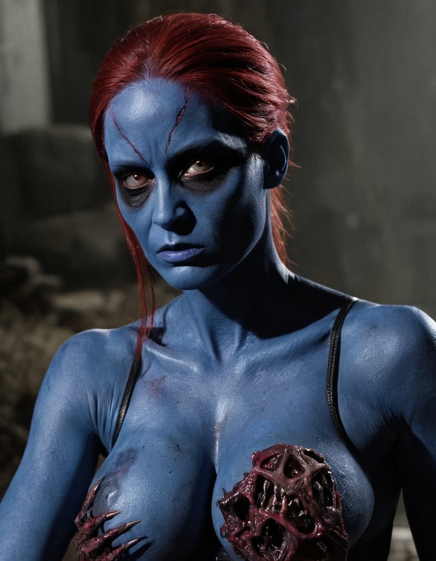 zombie, mystique (x-men), marvel, mutation, undead