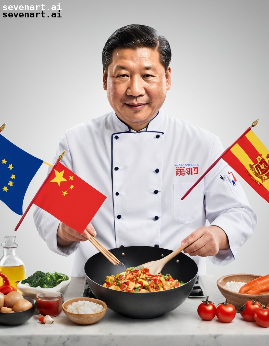 xi jinping, chef, cooking, world flags, international relations, china