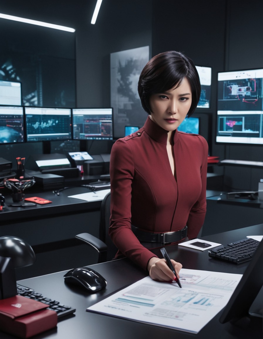 ada wong, office, high-tech, gadgets, files, games, girls from games