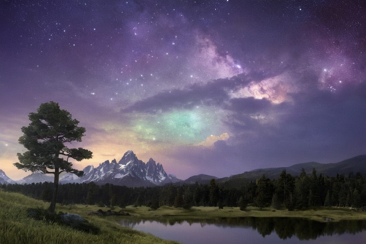 sky, bird, wildlife, flying, celestial, geese, goose, landscape, milkyway, nocturne