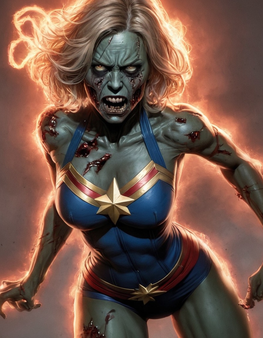 zombie, undead, captain marvel (marvel comics), marvel comics, superhero, apocalypse