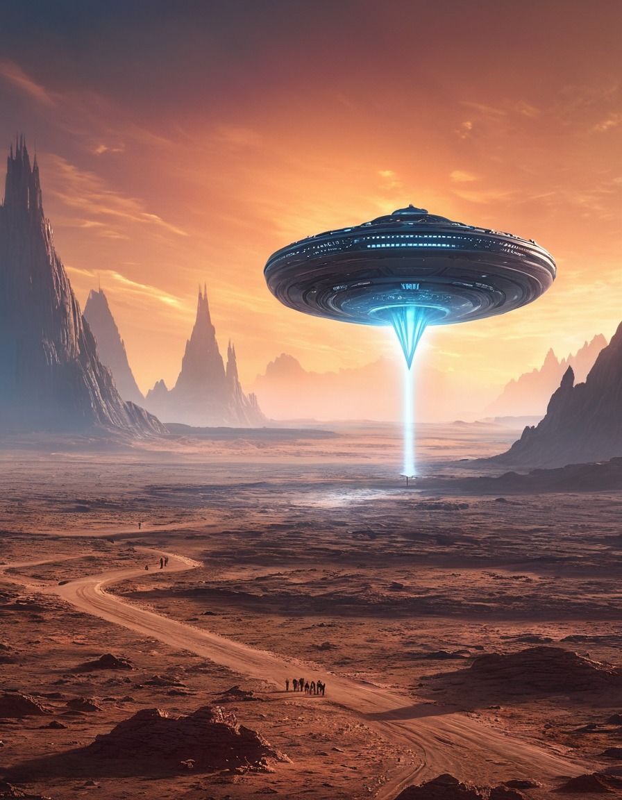 alien, mothership, landscape, sci-fi, extraterrestrial, aliens