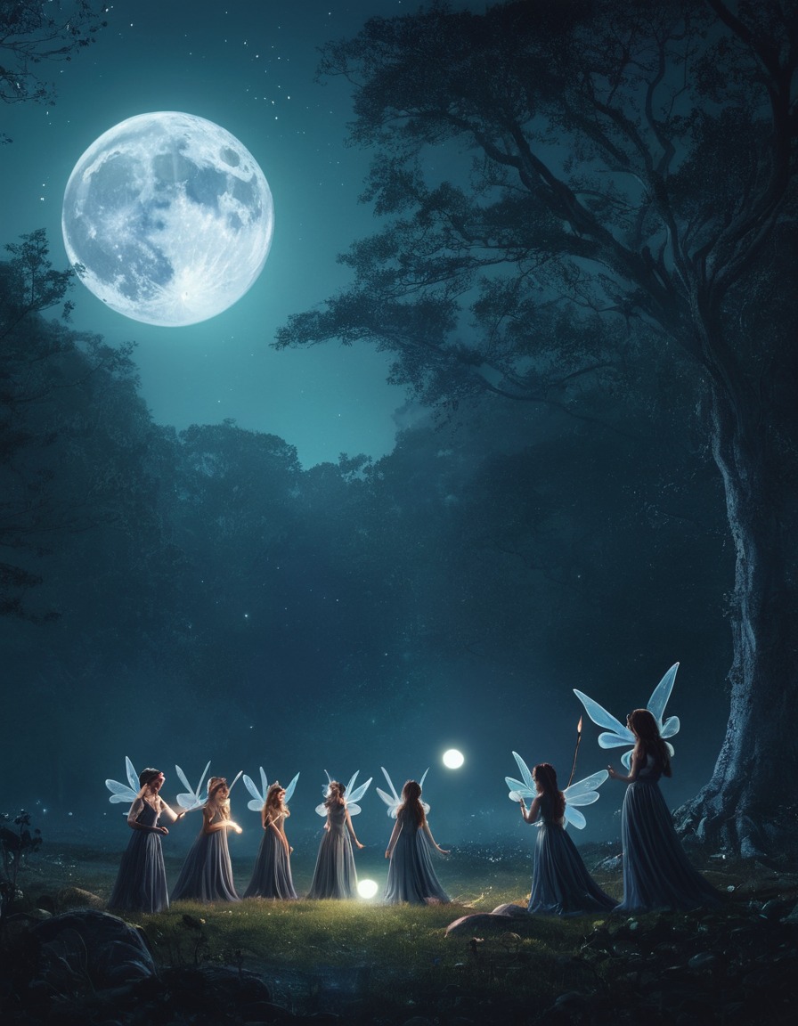 fantasy, fairies, magical, moonlight, enchanting