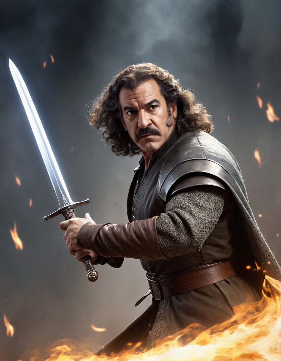 inigo montoya, dueling, oversized sword, fantasy, comedy, adventure, books