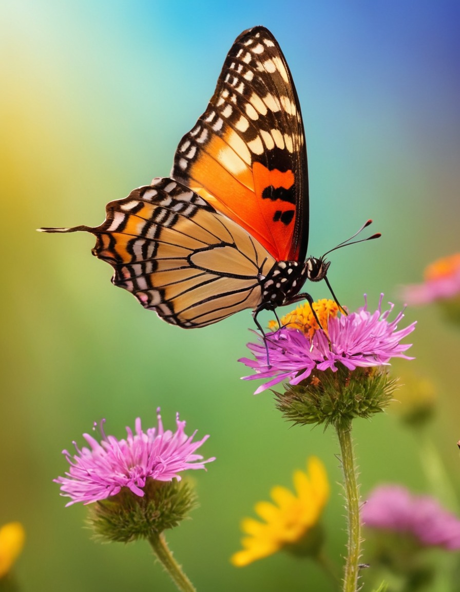 butterfly, wildflower, nature, wildlife, vibrant, pollination