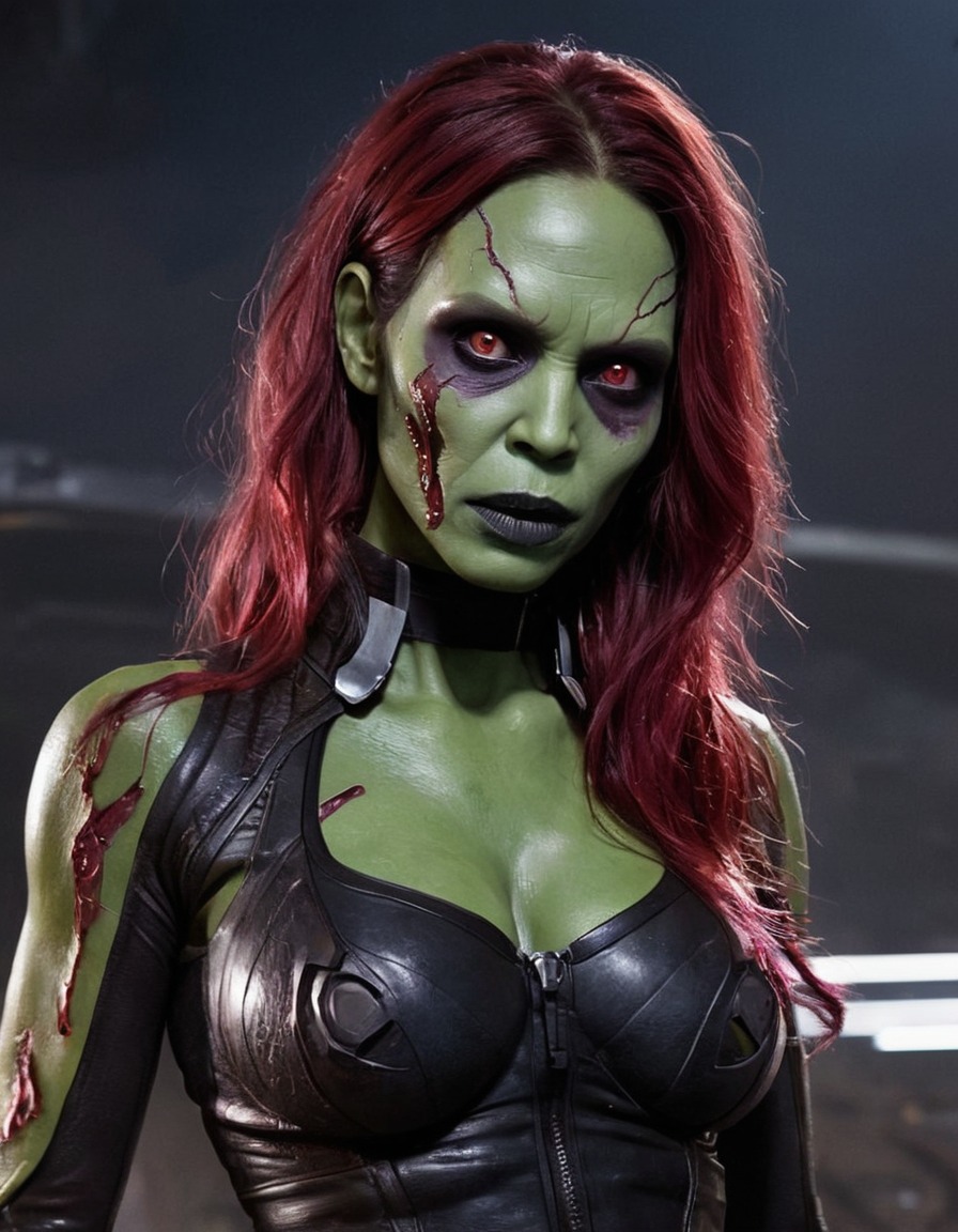 zombie, gamora, guardians of the galaxy, fictional character, horror, marvel, undead