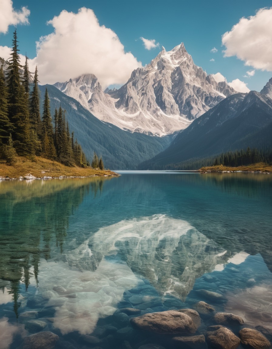 nature, landscape, reflection, mountains, peaceful