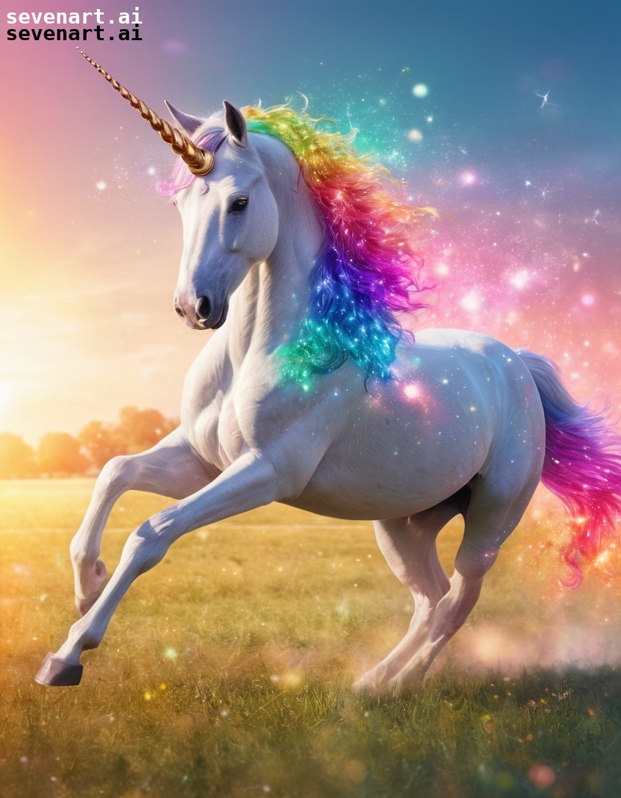 unicorn, fantasy, magical, jewel, rainbow