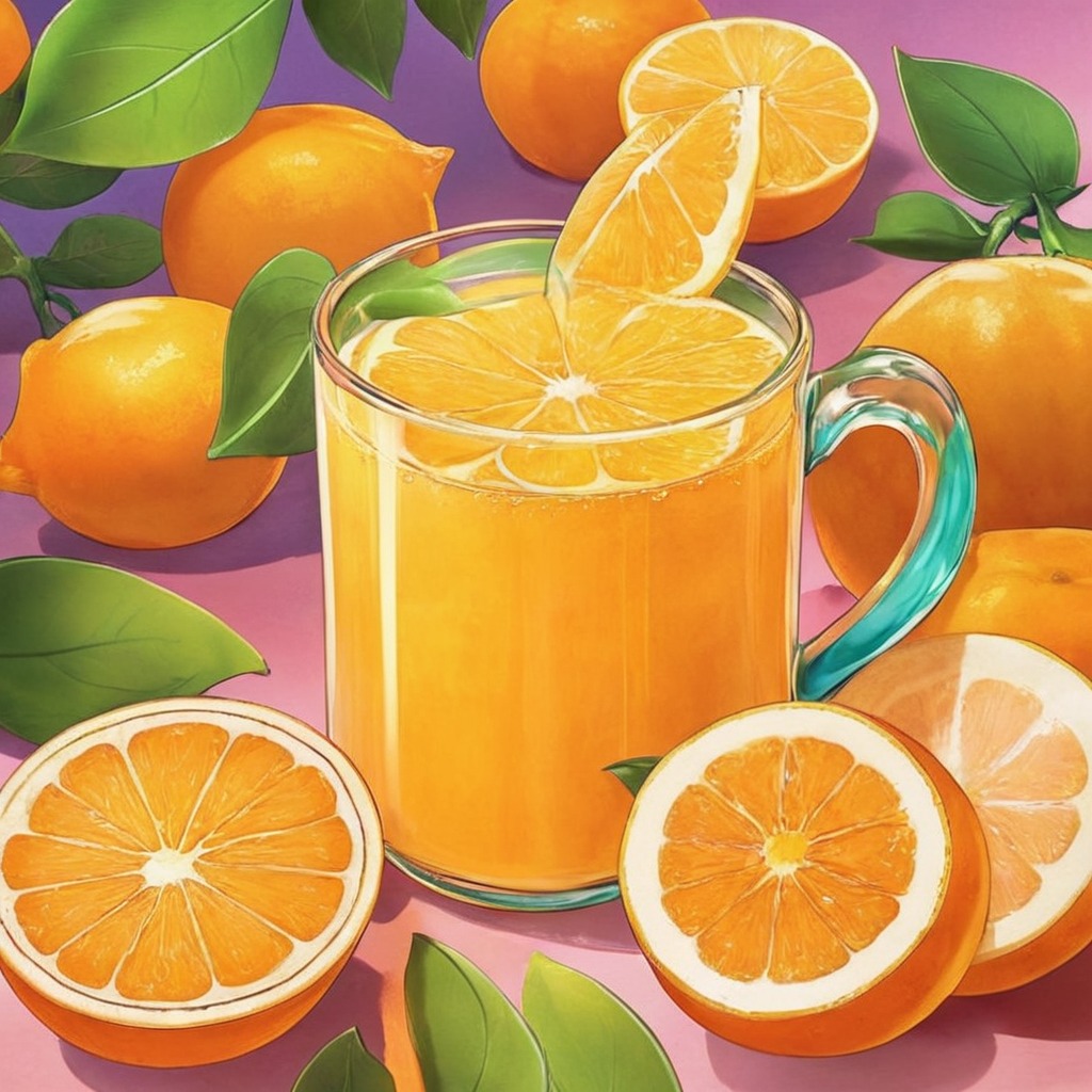 anime, food, orangejuice, dreamup, madewithai, dreamupcreation, madewithaitools