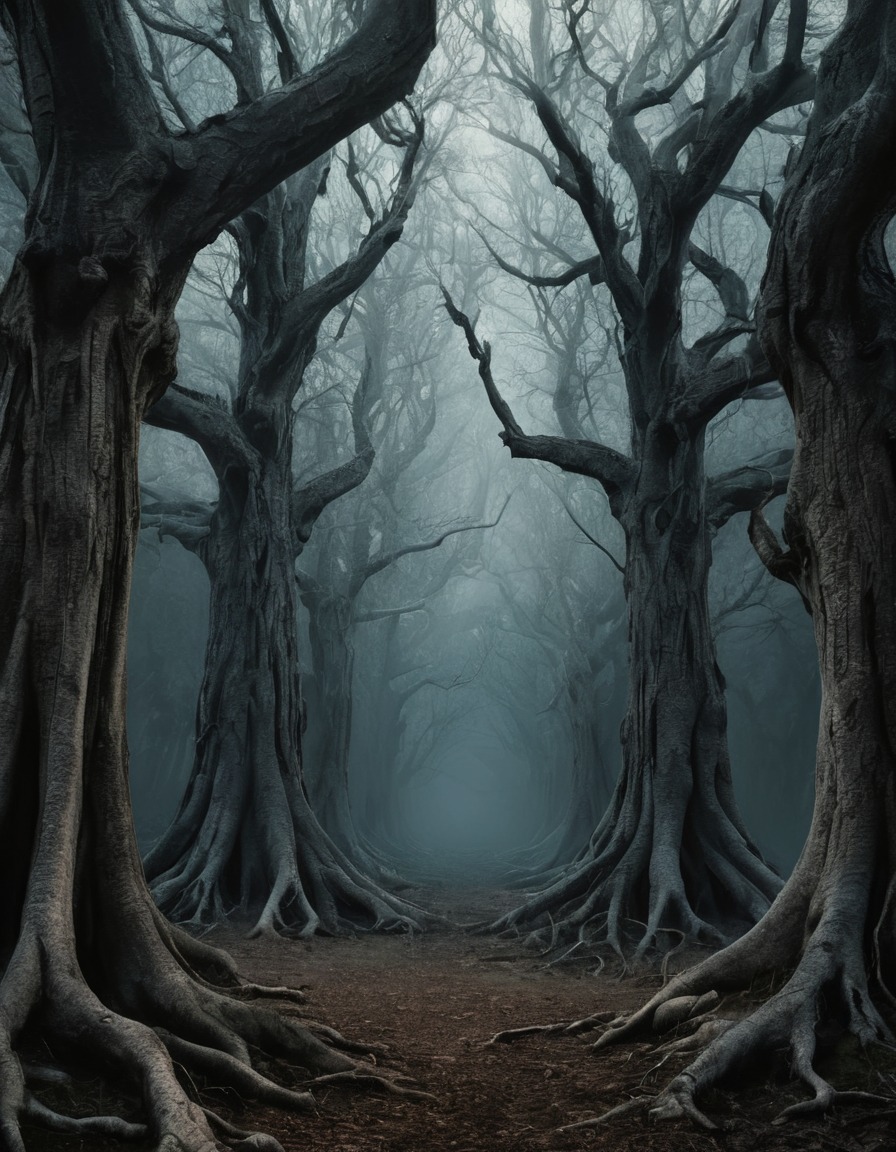 mystical, grove, ancient trees, secrets, whispering, nature, spiritual