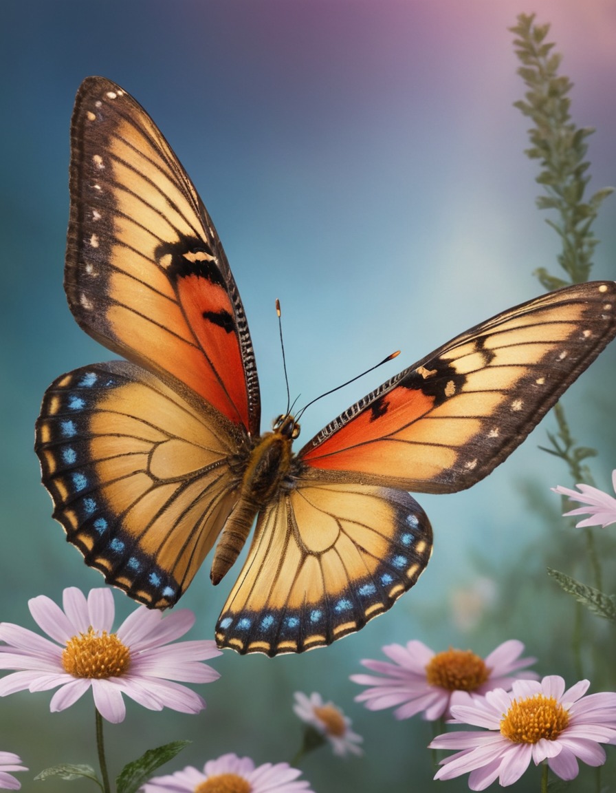 butterfly, flower, nature, beauty, wings