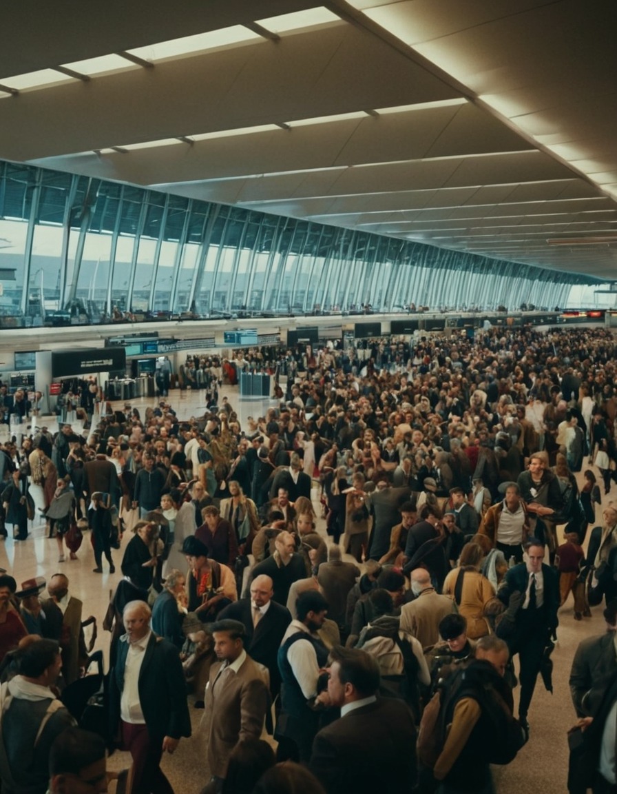 airport, overcrowded, big city, transportation, travel, urban congestion