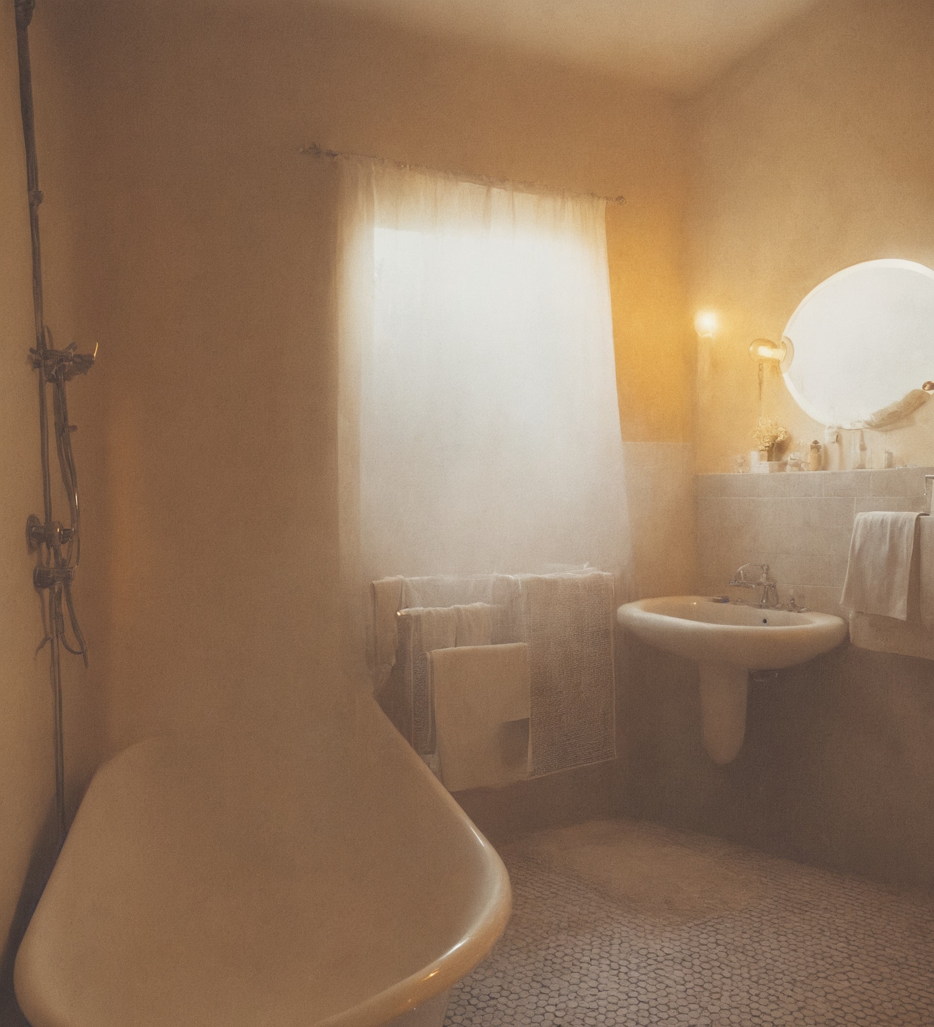 vintage, vintage interior, 1990s, 90s, interior design, home decor, bathroom, clawfoot tub, marble, sink, wallpaper, pink, victorian, antique, style, home, architecture