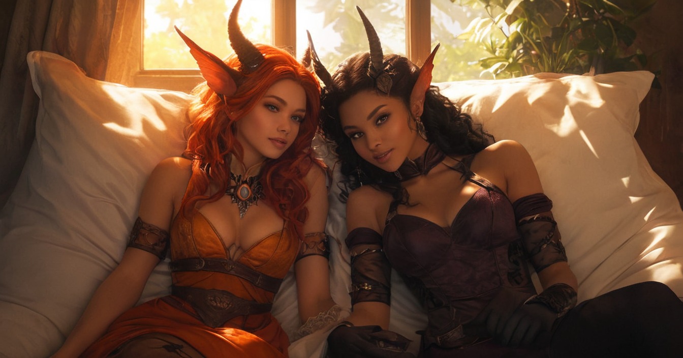 digitalart, fantasyart, fantasycharacter, characterdesign, digitalpainting, dnd, portrait, originalcharacter, magic, adopt, adoptable, background, dungeonsanddragons, elfs, exclusive, horns, nap, pointyears, rpg, rpgcharacter, sleeping, tieflings, wallpaper, dungeonsanddragonscharacter, aiart, adoptablesopen, kingsizedbed