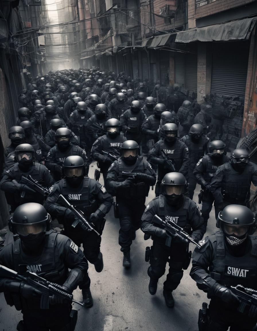 swat team, arrests, urban area, law enforcement, police activity, war, usa