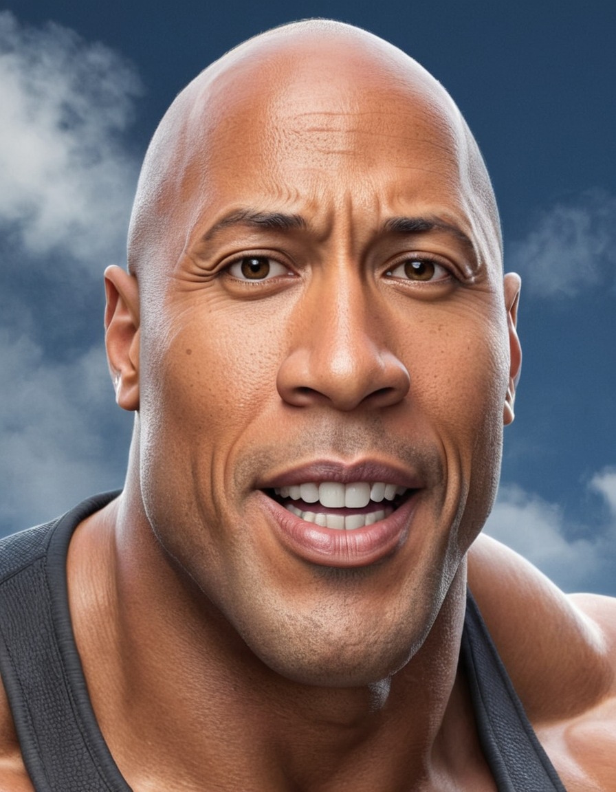 dwayne johnson, the rock, caricature, funny, celebrity, entertainment