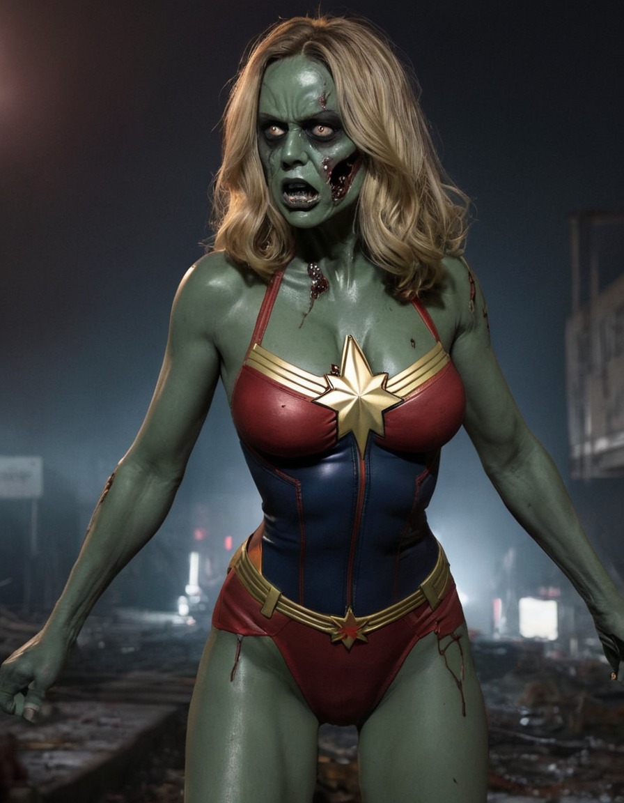 zombie, captain marvel (marvel comics), marvel comics, captain marvel, undead, superhero, horror