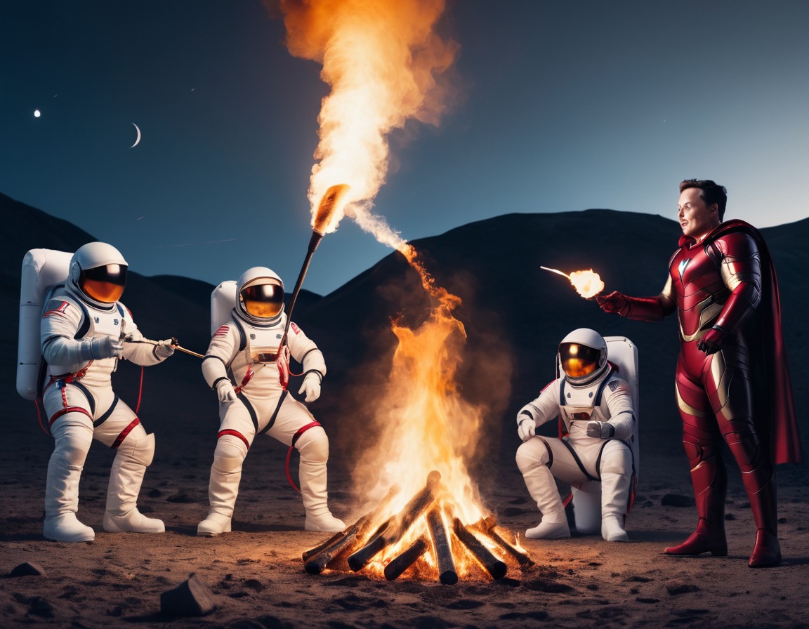 space exploration, humor, innovation, technology, campfire, elonmusk, musk