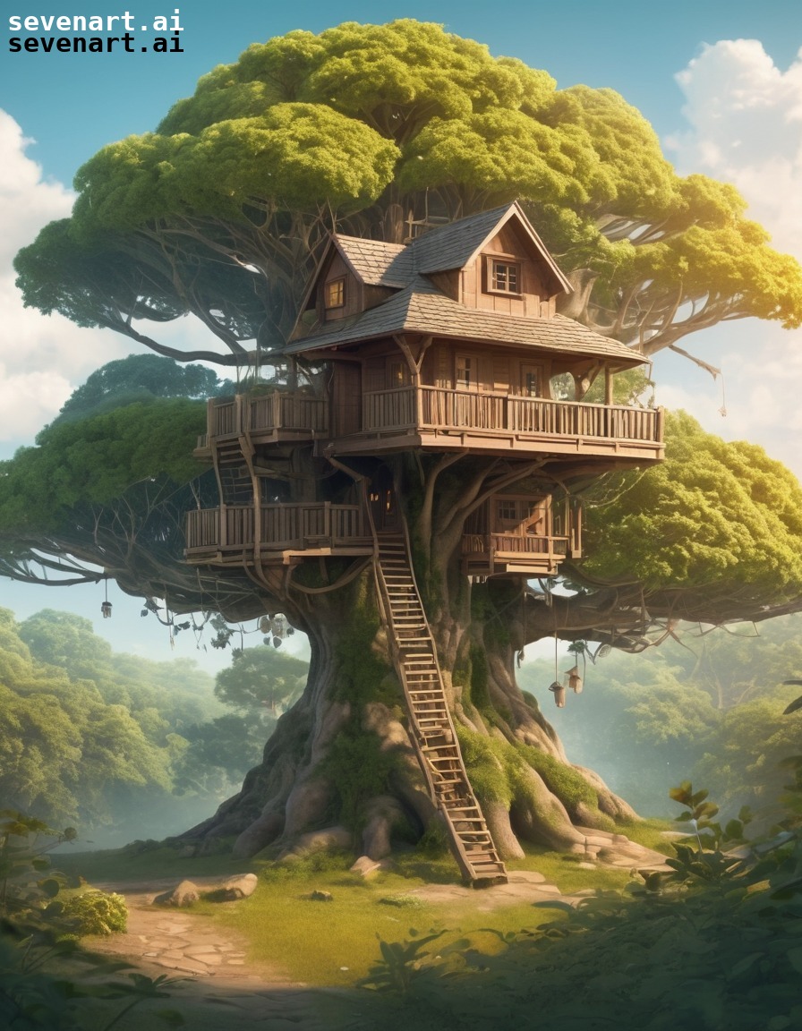 treehouse, cottage, whimsical, nature, adventure, house, home