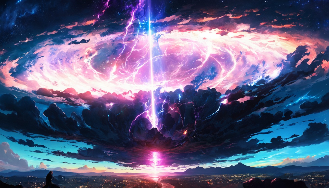 anime, conceptart, darksky, digitalart, epic, fantasyart, lighting, photography, wallpaper, wallpaperdesktop, dailychallenge, ai_artwork, leonardo_ai