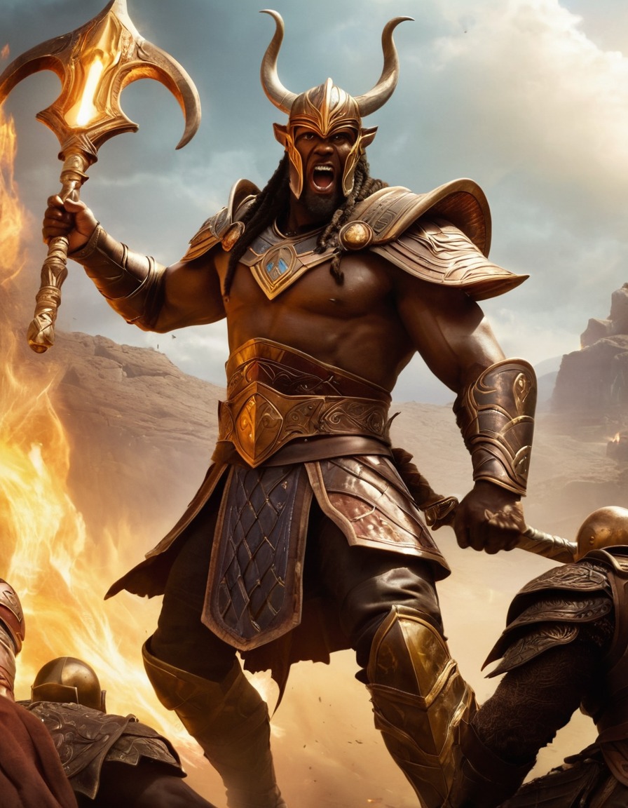 heimdall, norse mythology, epic battle, guardian, mythical creatures, warrior, nordic folklore