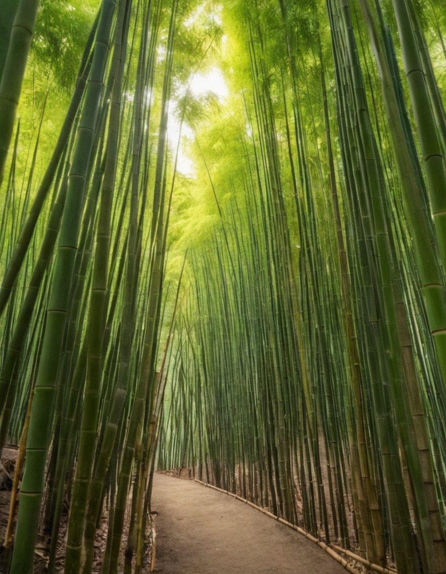 nature, bamboo forest, beautiful, scenery, environment, serenity, bamboo trees