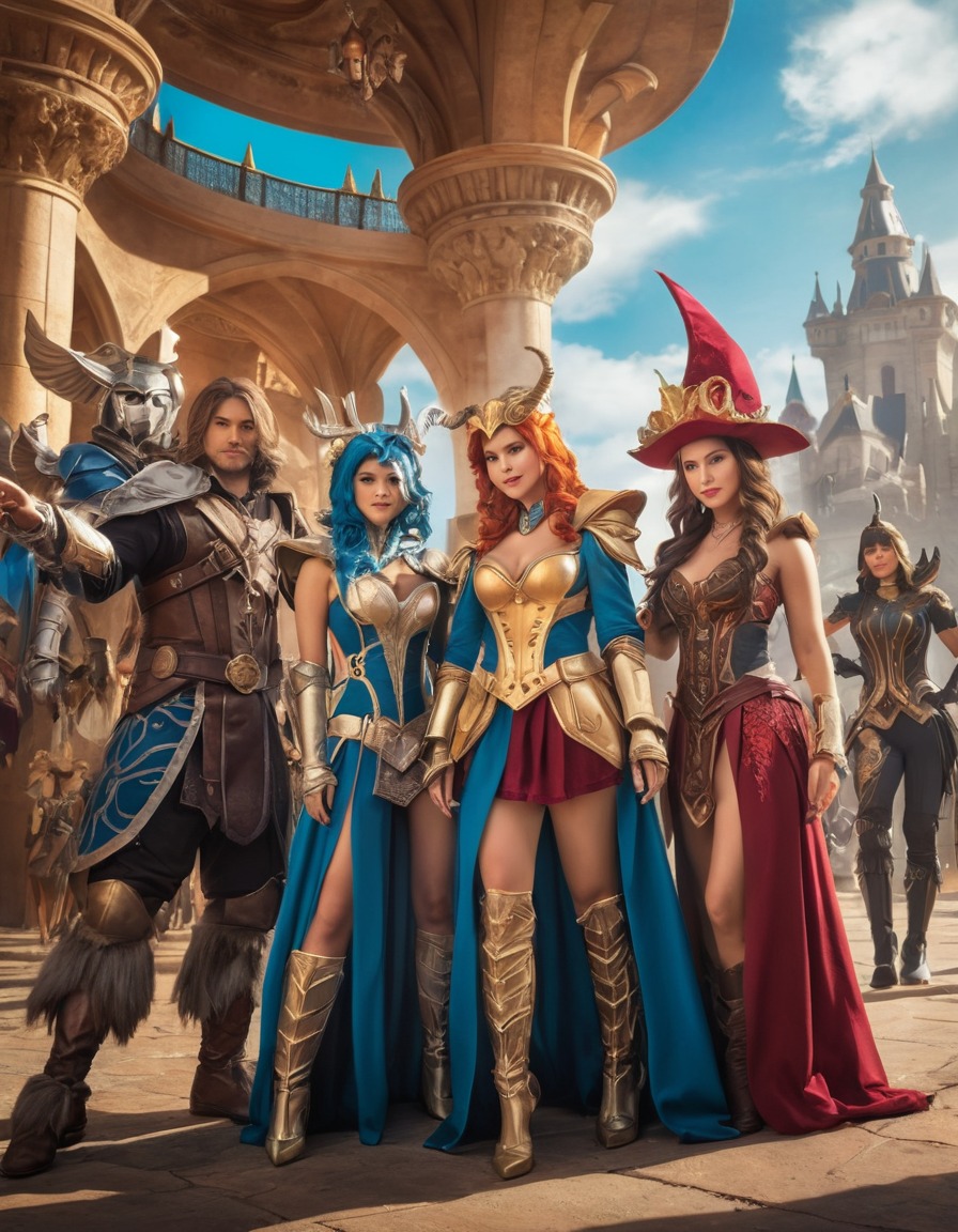 cosplay, fantasy, group, elaborate costumes