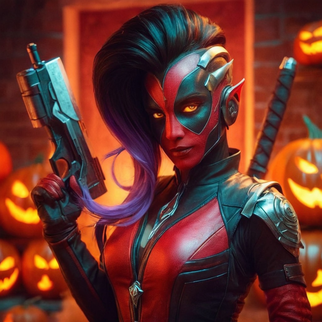 cosplay, deadpool, halloween, overwatch, sombra, terror, sombra_overwatch, aiartwork