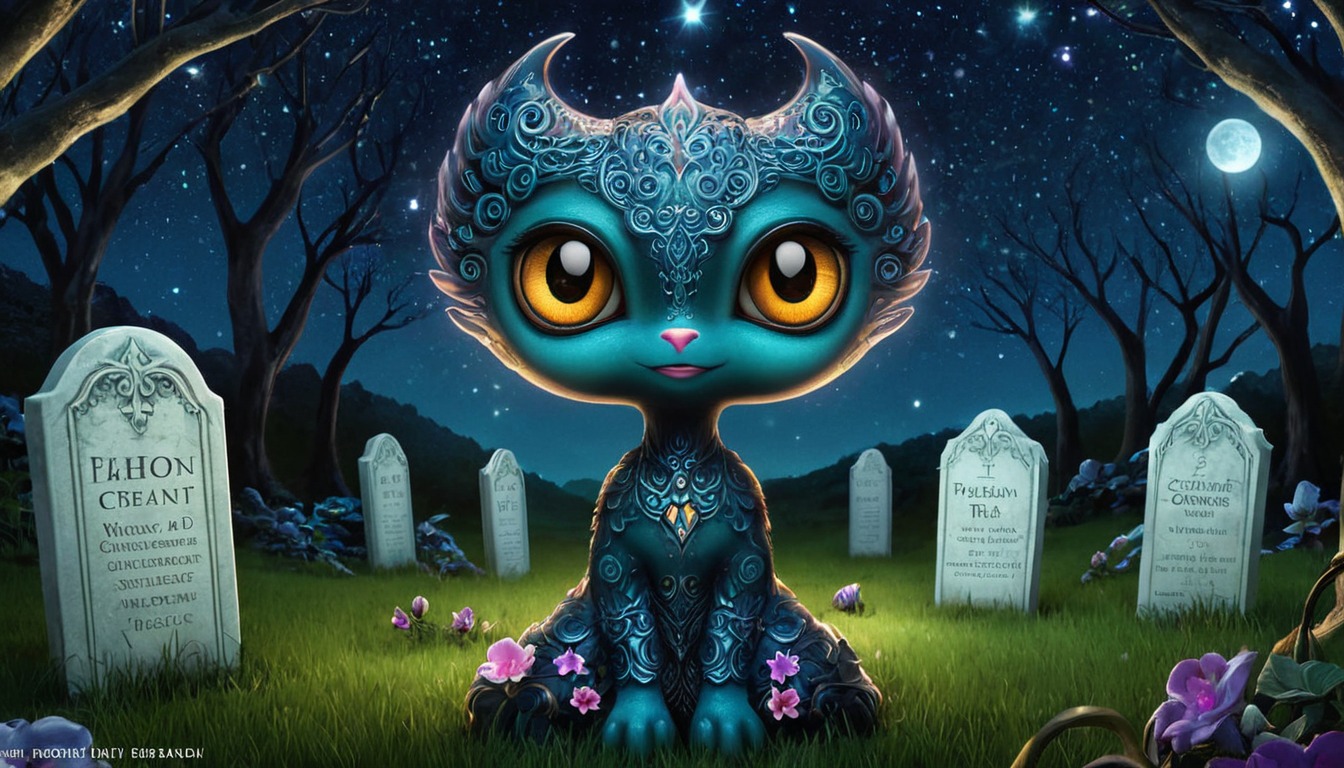 digitalart, cat, kitty, horror, abstractart, animal, cemetery, creature, creepy, cute, dark, demon, epic, evil, fantasy, gravestone, graveyard, halloween, macabre, monster, night, scifi, scififantasy, shadow, tombstone, aiart, dailychallenge, jamesar, noaihaters