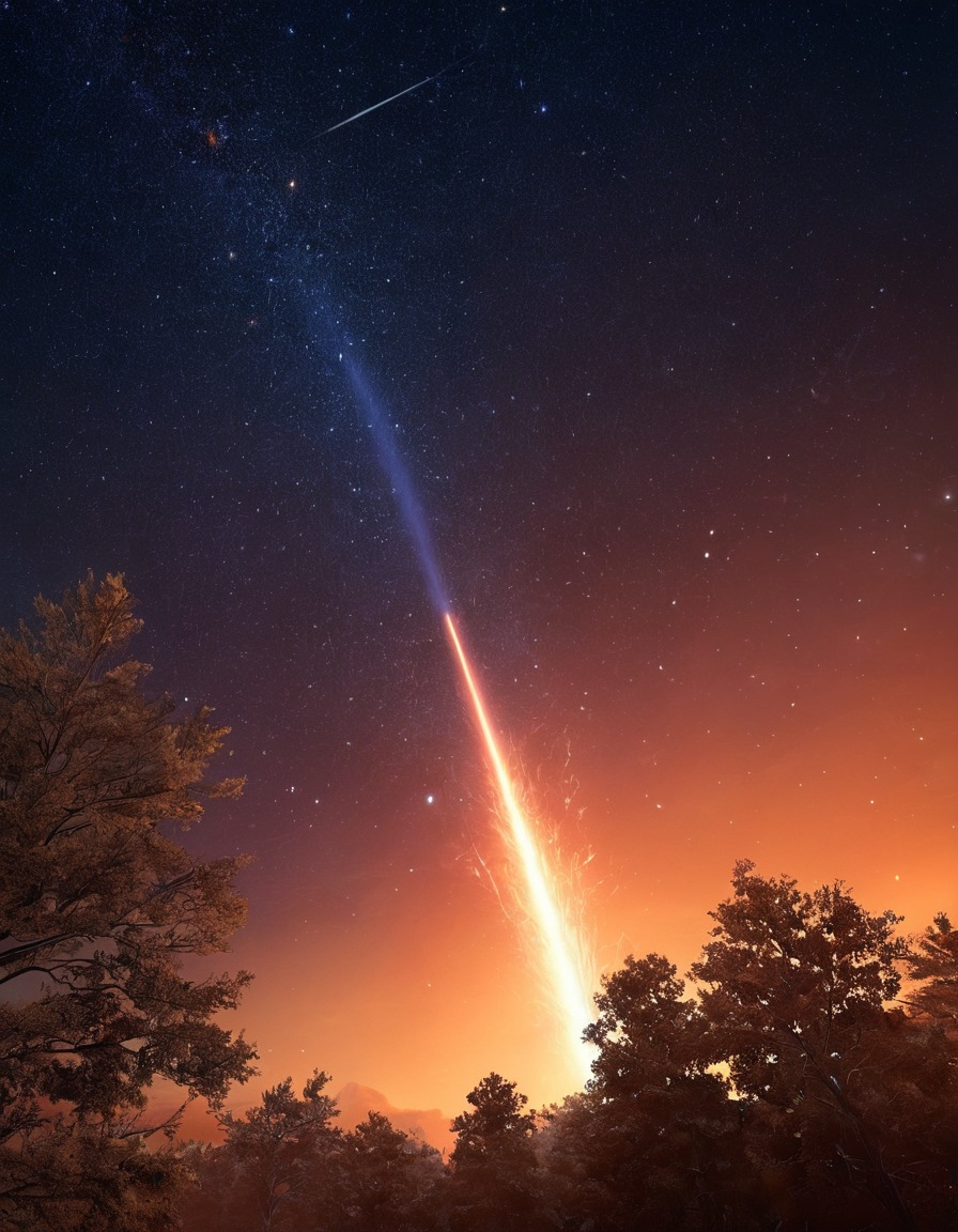 meteor shower, space, sky, fiery, celestial event, astronomy, stellar