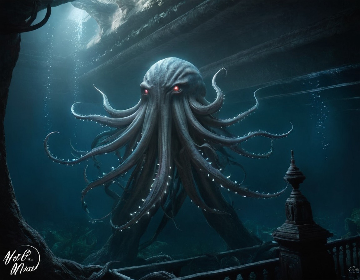 digitalart, digitalpainting, monster, creature, octopus, squid