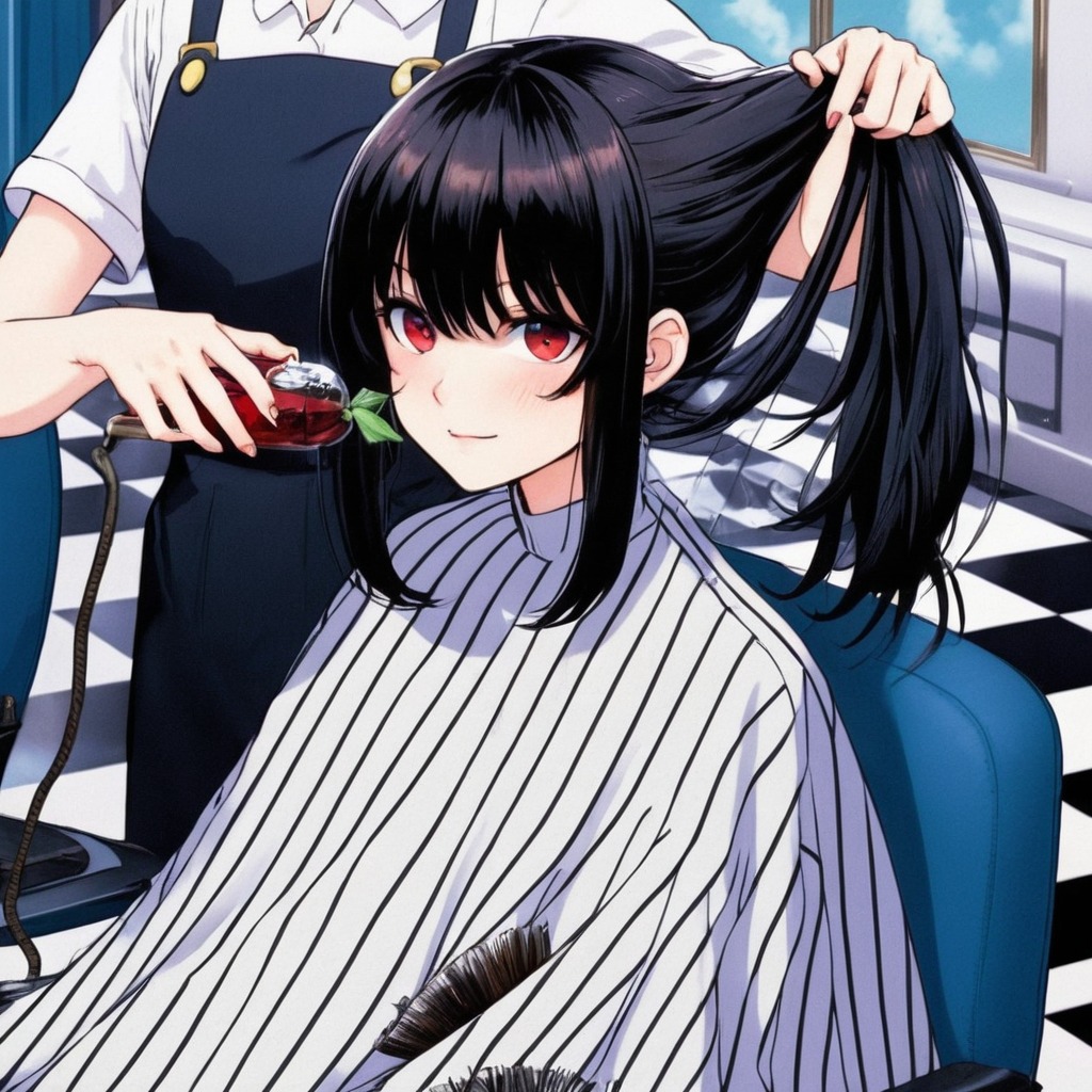 anime, barber, barbershop, buzz, buzzcut, buzzed, cape, clippers, haircut, haircutting, salon, scene, shave, shaved, stubble, barberchair, barberette