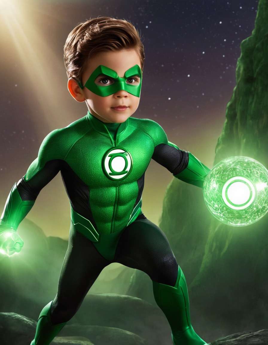 green lantern, childhood, superhero, dc comics, emerald energy, hal jordan