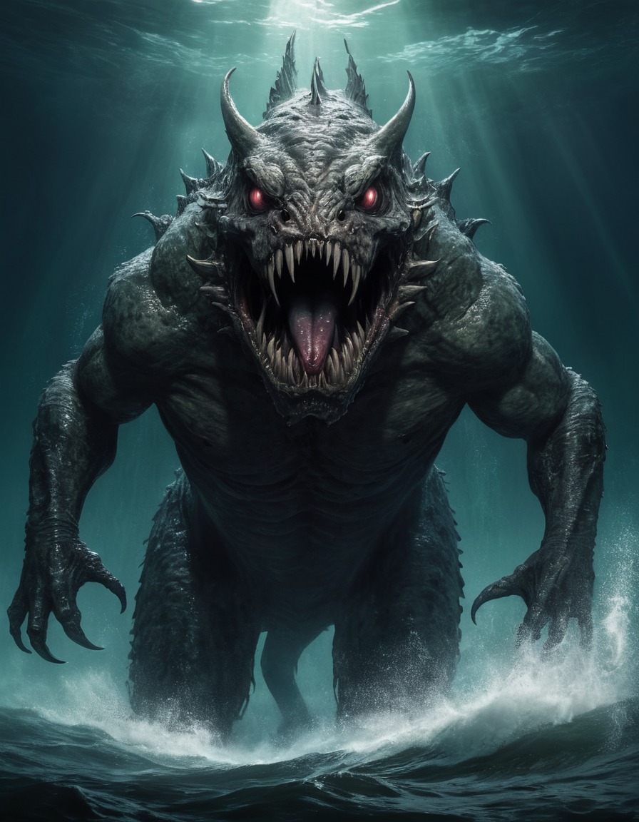 bunyip, mythical creature, australian folklore, legend, monster, fear-inducing, water spirit