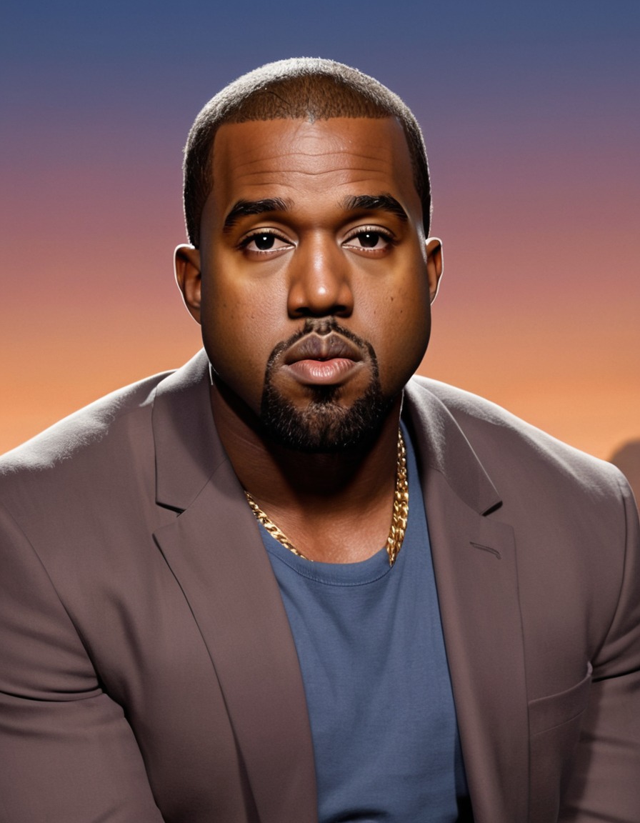 kanye west, caricature, funny, hip-hop, music, celebrity