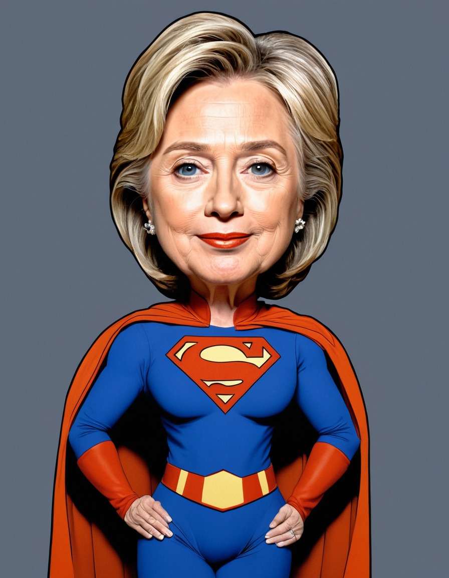 hillary clinton, superhero, painting, art, politics