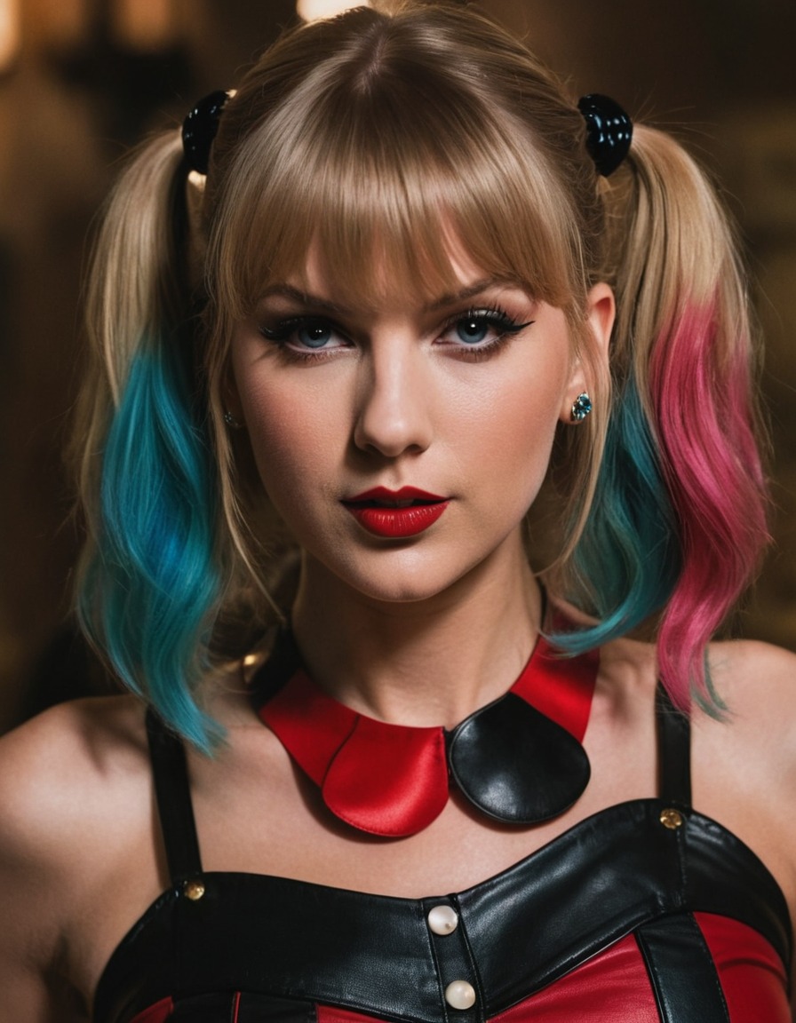 taylor swift, harley quinn, dc comics, character portrayal, entertainment, music artist