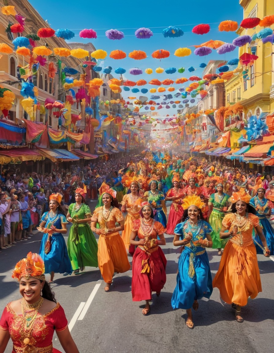 celebration, street parade, cultural festival, vibrant colors