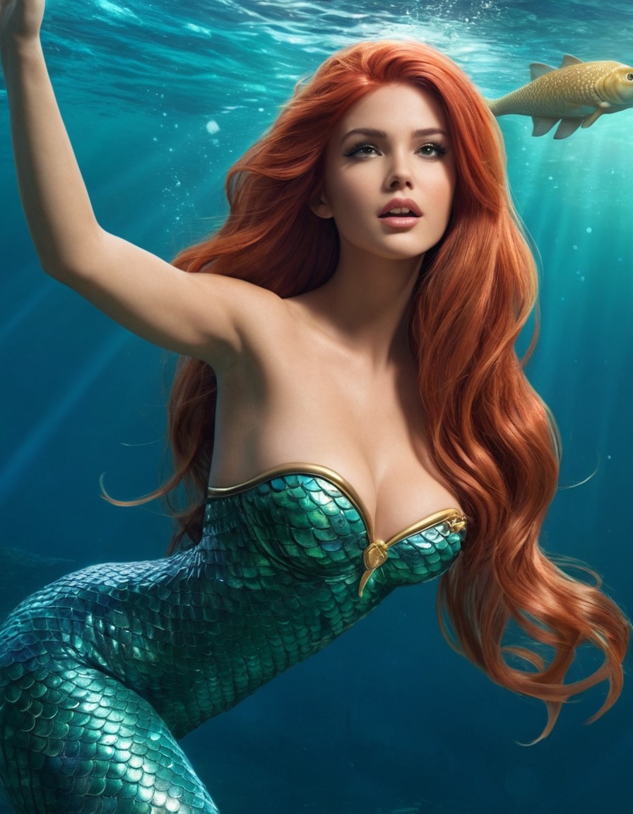 mermaid, halfwoman, fish, long flowing hair, captivating voice, sailor, mythical creature